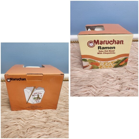 NIB MARUCHAN "MISO CUTE" TAKE OUT RAMEN BOWL & CHOPSTICK SET - Picture 3 of 3